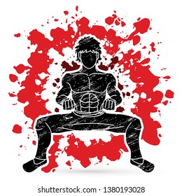 A Man pose Kung Fu fighting action graphic vector.