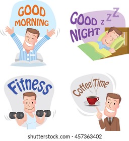 man pose in various characters expressing feeling and emotion in communication concept. vecter