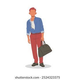 man posing in casual stylish outfits flat design illustration. (vol 8)