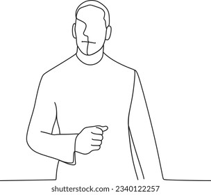 man posing while clenching his fist