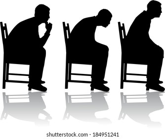 Man in position sitting