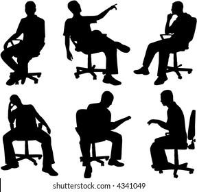 Man in position sitting , vectors work