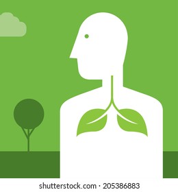 Man in a positive environment for his health