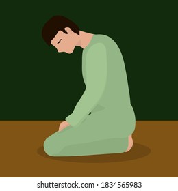 a man in the posture of prayer, the religion of Islam
