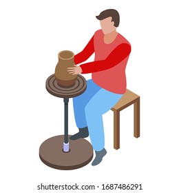 Man pottery icon. Isometric of man pottery vector icon for web design isolated on white background