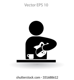 man pours coffee into a cup vector icon