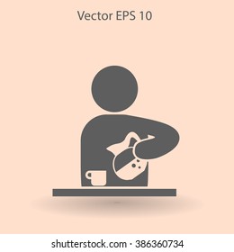 man pours coffee into a cup vector icon