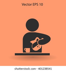 man pours coffee into a cup vector icon