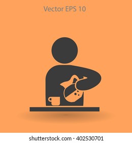 man pours coffee into a cup vector icon