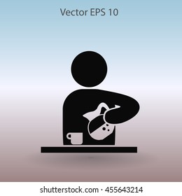 man pours coffee into a cup vector icon
