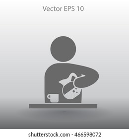 man pours coffee into a cup vector icon