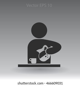 man pours coffee into a cup vector icon