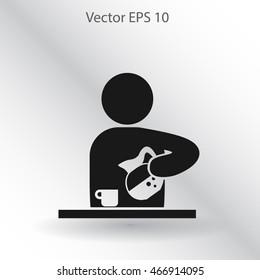 man pours coffee into a cup vector icon