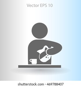 man pours coffee into a cup vector icon