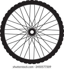 Man Powered Vehicle Wheels: Vector of a Bicycle Wheel