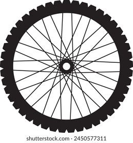 Man Powered Vehicle Wheels: Vector of a Bicycle Wheel