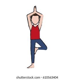 man practice yoga
