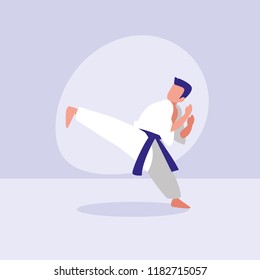man practicing arts martial avatar character