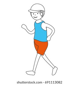 Man practicing athletic march