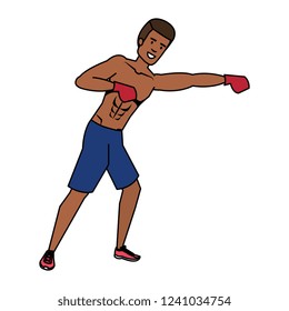 man practicing boxing character