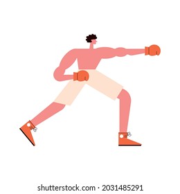 man practicing boxing sport character