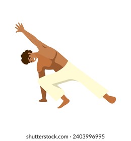hombre practicando ilustración de capoeira aislado