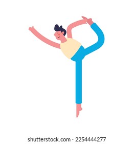 man practicing dance activity character