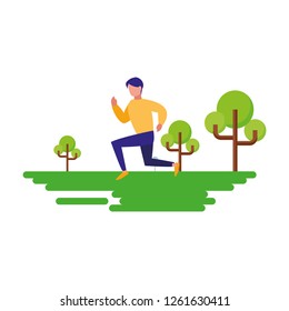 man practicing exercise natural outdoor