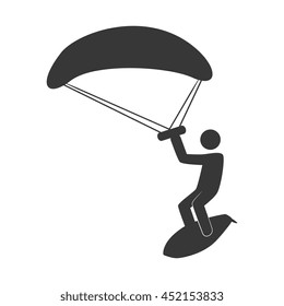 Man practicing Extreme sport isolated flat icon, vector illustration pictogram
