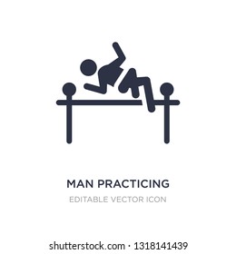 man practicing high jump icon on white background. Simple element illustration from Sports concept. man practicing high jump icon symbol design.