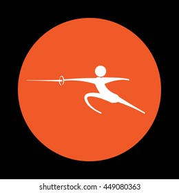 Man practicing kendo icon. Vector illustration