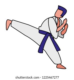 man practicing martial arts character