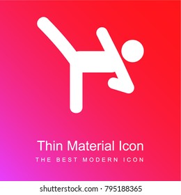 Man Practicing martial arts red and pink gradient material white icon minimal design