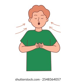 Man Practicing Mindful Breathing Illustration