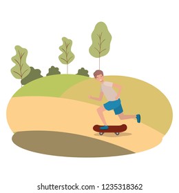 man practicing skateboarding on park