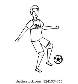 man practicing soccer football