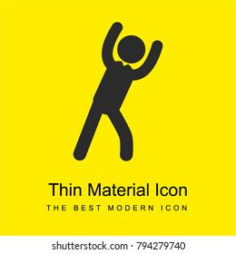 Man practicing sportive exercises bright yellow material minimal icon or logo design