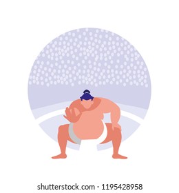 man practicing sumo avatar character