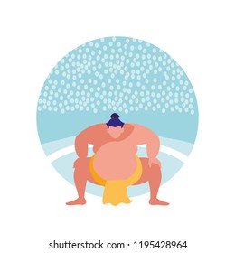 man practicing sumo avatar character
