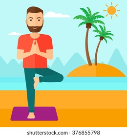 Man practicing yoga.