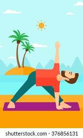 Man practicing yoga.