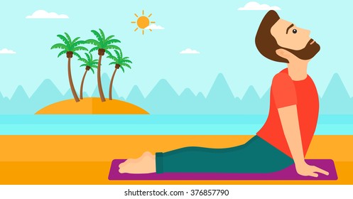Man practicing yoga.