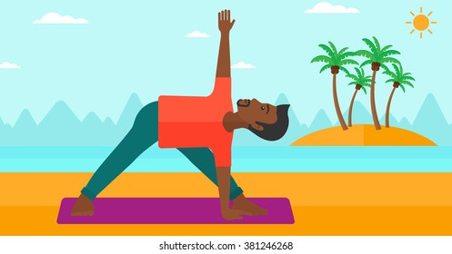 Man practicing yoga.