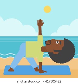 Man practicing yoga.