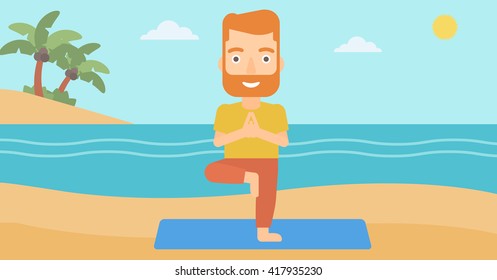 Man practicing yoga.