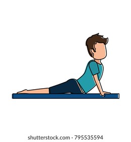 man practicing yoga avatar