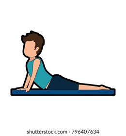 man practicing yoga avatar
