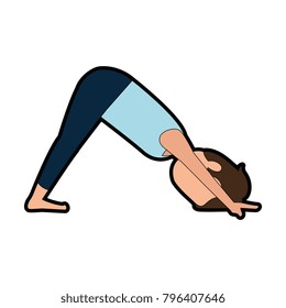 man practicing yoga avatar