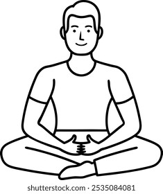 Un hombre practicando yoga avatar Ilustración vectorial