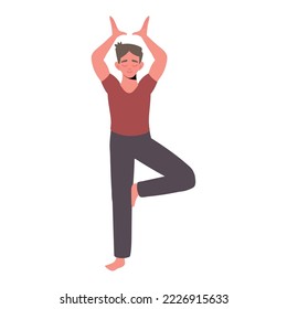man practicing yoga icon isolated
